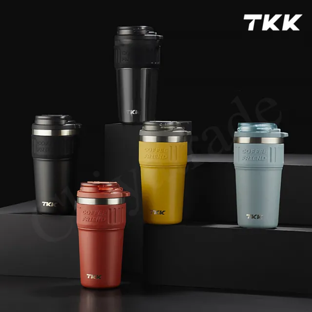 【TKK】洛奇系列 316不鏽鋼x陶瓷噴塗 咖啡杯 保溫杯 隨身杯 630ML-任選(直飲+吸管)