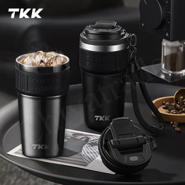 【TKK】洛奇系列 316不鏽鋼x陶瓷噴塗 咖啡杯 保溫杯 隨身杯 630ML-任選(直飲+吸管)