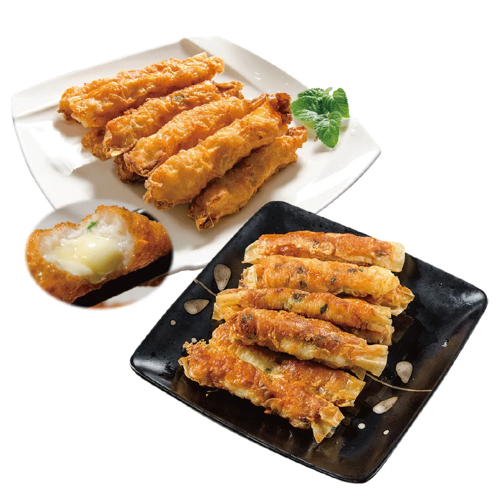 【鮮綠生活】海金鑽府城蝦捲 4盒+起司特級蝦捲2盒(每盒10條入-凍)