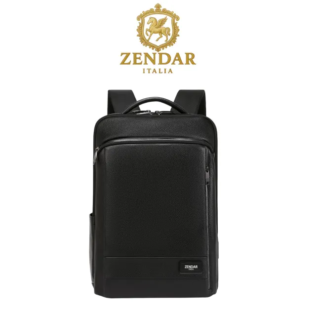 【ZENDAR】台灣總代理 限量1折 頂級小牛皮商務休閒旅行後背包 愛德華II系列 全新專櫃展示品(黑色 男包)