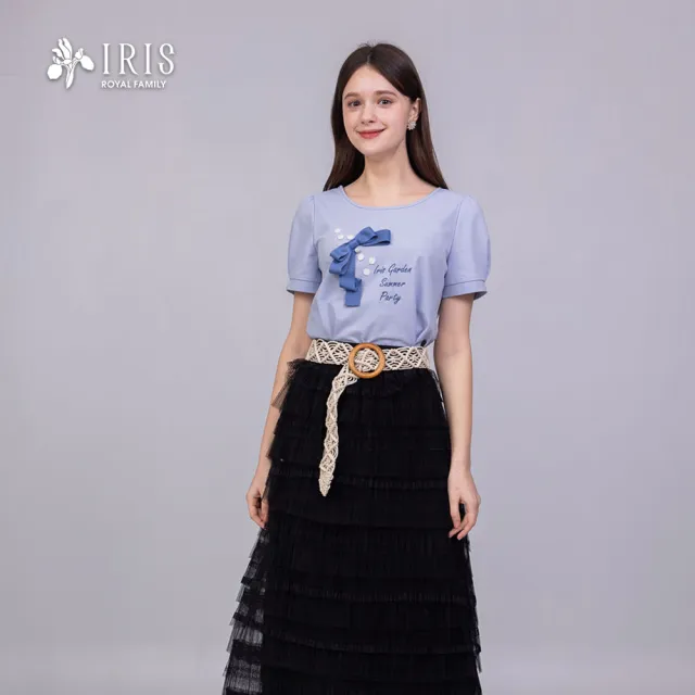 【IRIS 艾莉詩】芭蕾蝶舞刺繡棉質上衣-2色(62941)