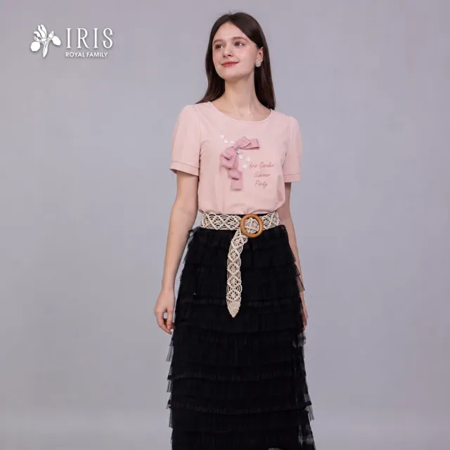 【IRIS 艾莉詩】芭蕾蝶舞刺繡棉質上衣-2色(62941)