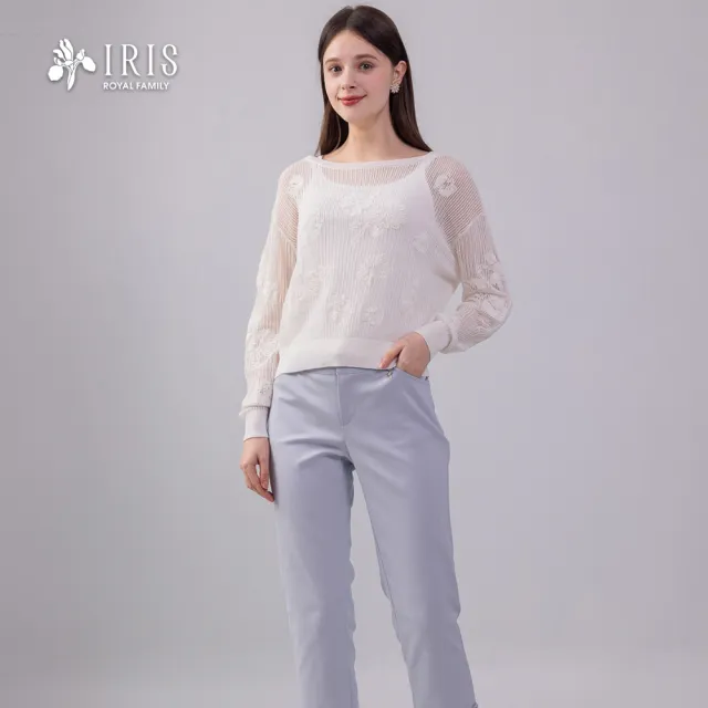 【IRIS 艾莉詩】海洋風褲口飾邊長褲(62331)