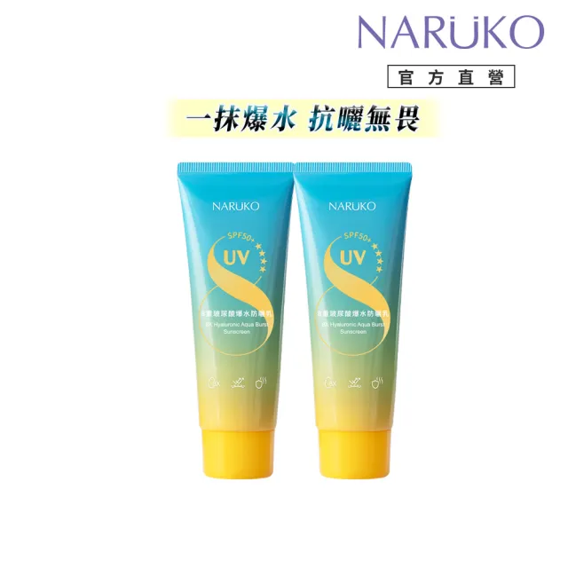 【NARUKO 牛爾】8重玻尿酸爆水防曬乳60ml(2入)