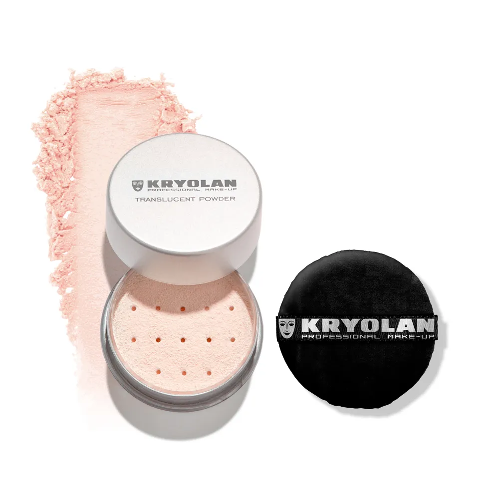 【KRYOLAN 歌劇魅影】輕柔透明蜜粉組(輕柔透明蜜粉+絲絨粉撲)