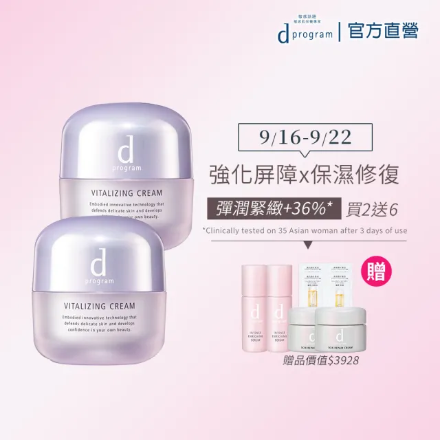 【d program 敏感話題】賦活抗老乳霜加倍組(45gx2/敏弱肌/敏感肌)