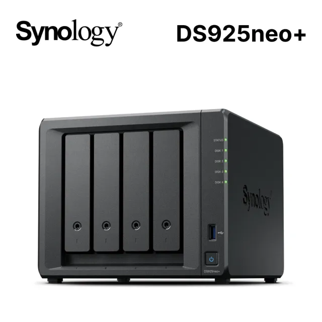 【Synology 群暉科技】搭4TBx2★DS925neo+ 4bay 網路儲存伺服器+(HAT3300-4T)