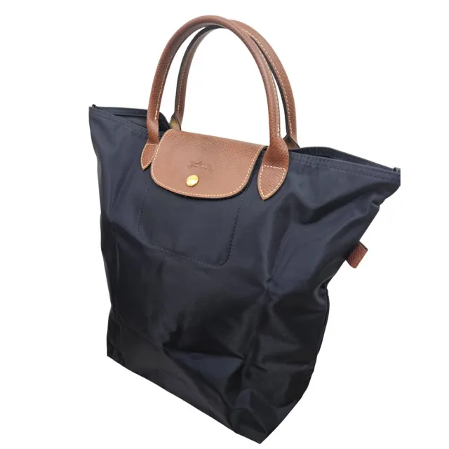 【LONGCHAMP】Le Pliage 經典系列短提把直式/垂直手提式托特包 公事包(M號)