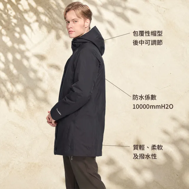 【Wildland 荒野】男女 PR棉輕量極暖防水長版外套