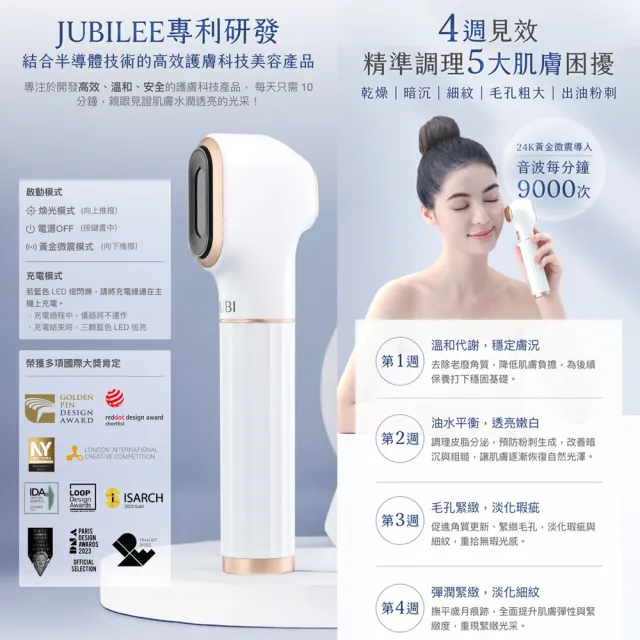 JUBI Plasma冷電漿離子束時光機(曙光金/花漾粉/星曜藍)