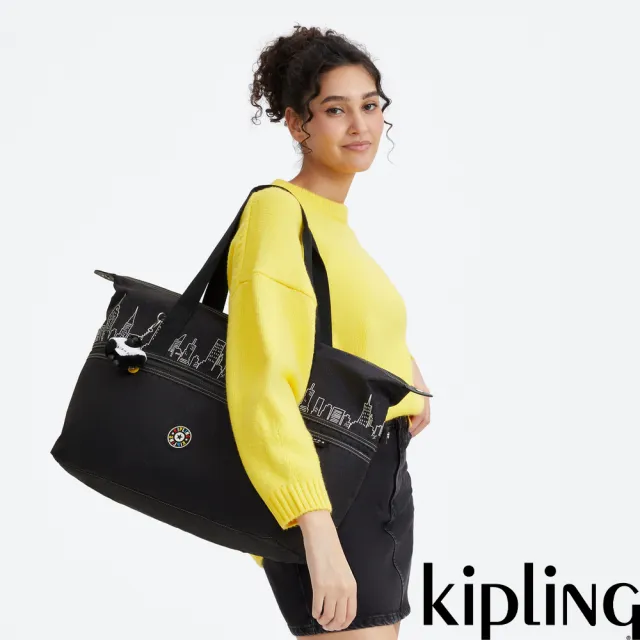 【KIPLING】KIPLING | FRIENDS 曼哈頓黑大容量收納旅行袋-ART M FRIENDS