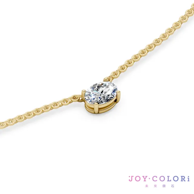 【JOY COLORi 未來鑽石】10K金 26分 橢圓鑽項鍊(培育鑽石 流光 NS8043OCLG)