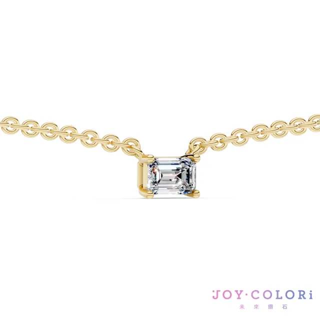 【JOY COLORi 未來鑽石】10K金 18分 祖母綠鑽石項鍊(培育鑽石 映光 NS8043EBLG)