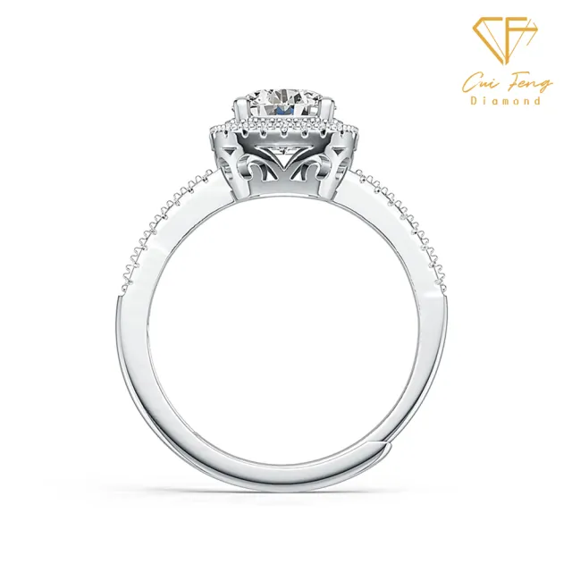 【CF Diamond】戒指 莫桑鑽《皇家方包》(雙11 1克拉 女戒 鑽戒 新品 生日禮物 求婚)