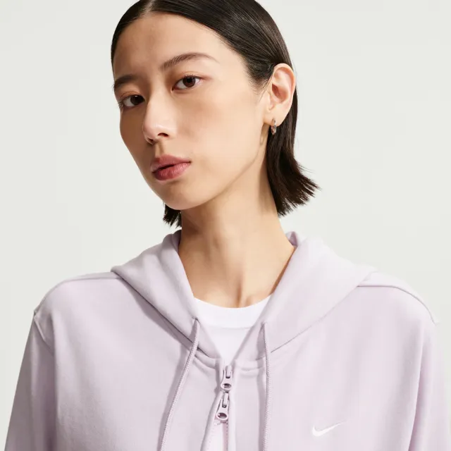 【NIKE 耐吉】連帽外套 女 寬鬆 毛圈布 AS W NK STDO FLC LW STD FZ HDY 粉 IM8115-583
