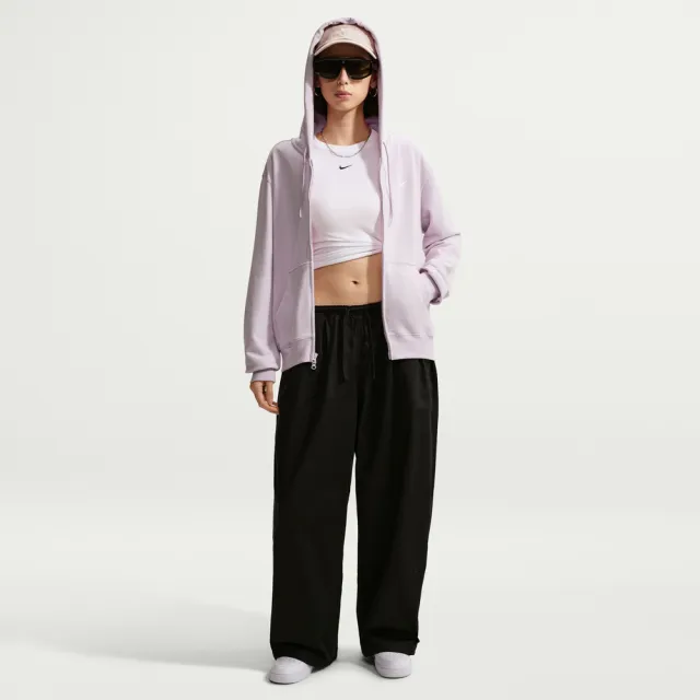 【NIKE 耐吉】連帽外套 女 寬鬆 毛圈布 AS W NK STDO FLC LW STD FZ HDY 粉 IM8115-583