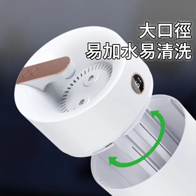【Kyhome】X12雙噴頭大容量加濕器 3L (智能數顯/靜音補水儀/噴霧加濕機/冷氣房保濕/桌面水霧機/USB供電)