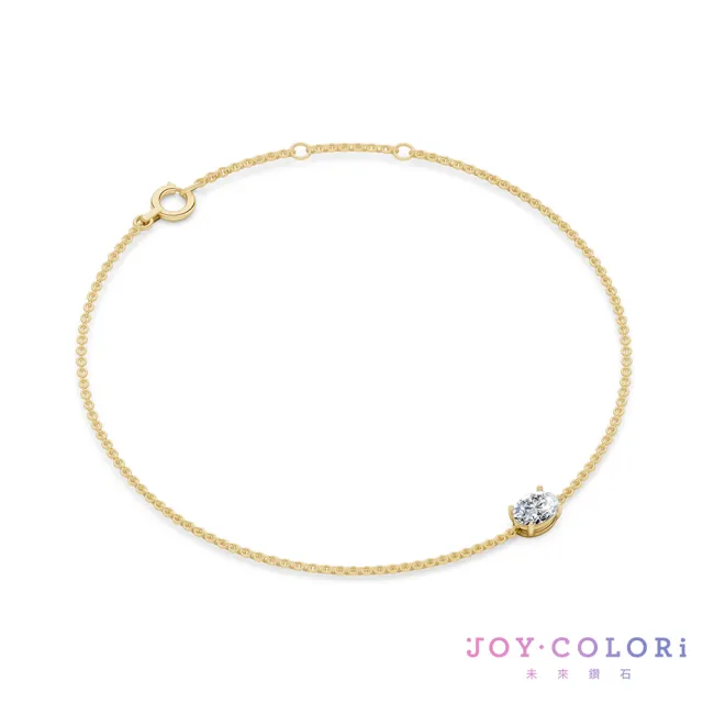 【JOY COLORi 未來鑽石】10K金 18分 橢圓鑽手鍊(培育鑽石 流光 BR8043OBLG)