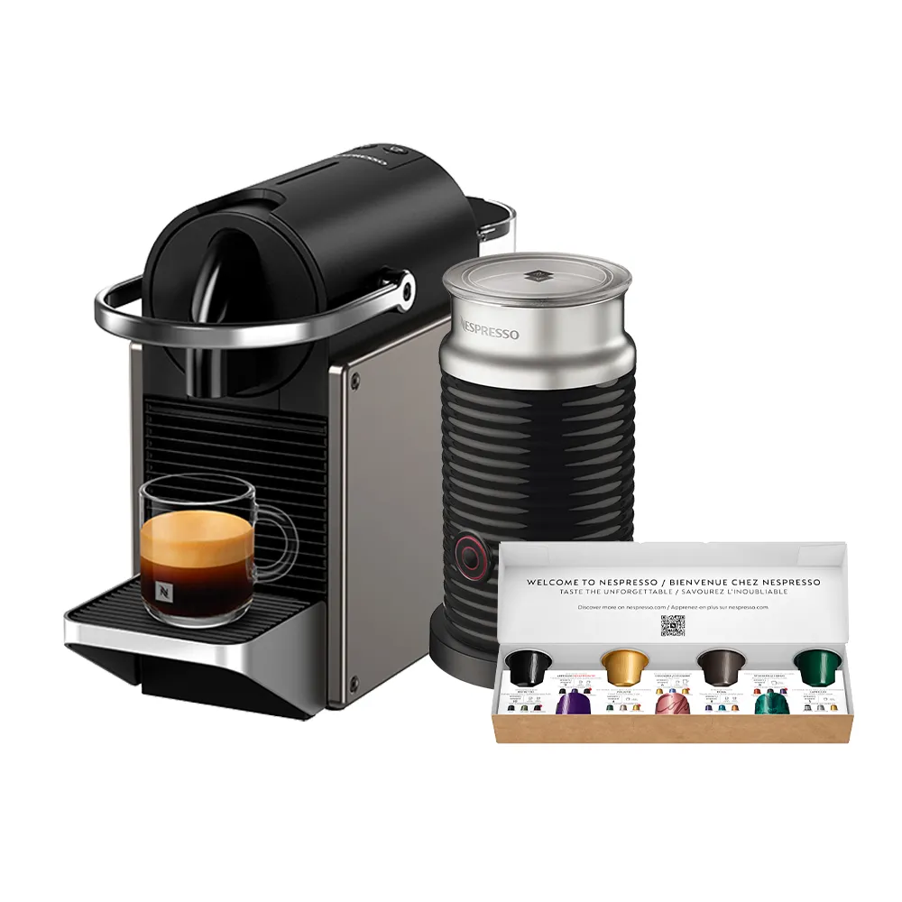 【Nespresso】膠囊咖啡機 Pixie 奶泡機組合_多色任選 送禮 入厝 全自動咖啡機(瑞士頂級咖啡品牌)