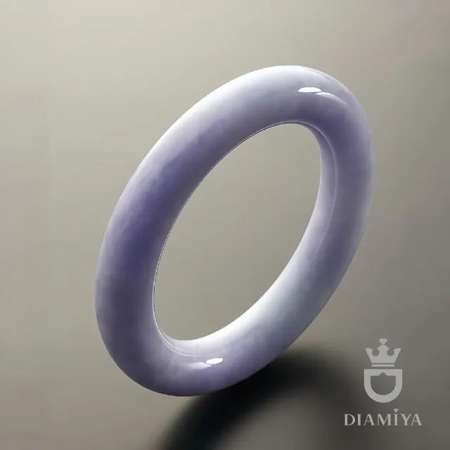 黛米雅Diamiya 緬甸天然翡翠A貨 粉紫羅蘭圓骨鐲手鐲