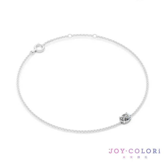 【JOY COLORi 未來鑽石】PT950鉑金 18分橢圓鑽手鍊(培育鑽石 流光 BR8043OBLG)