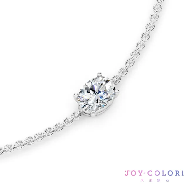 【JOY COLORi 未來鑽石】PT950鉑金 18分橢圓鑽手鍊(培育鑽石 流光 BR8043OBLG)