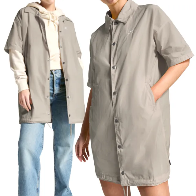 【CONVERSE】Andover Twill Dress 短袖連身裙 女款 灰色 休閒 一件式 10026792-A04