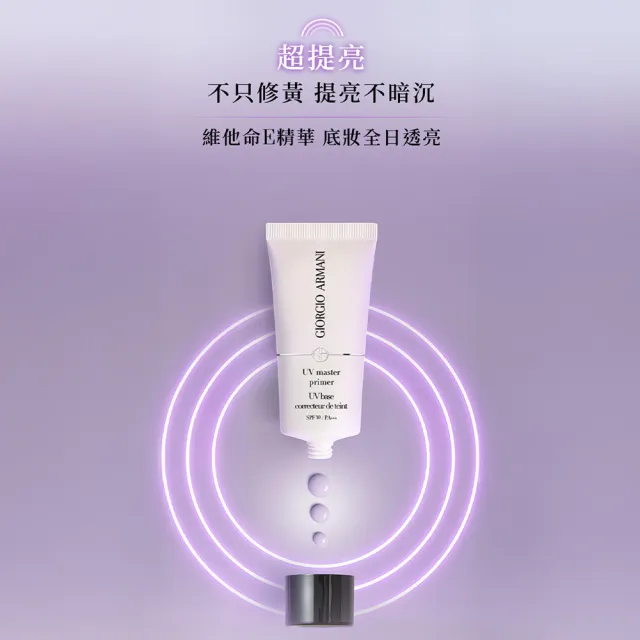 【ARMANI 亞曼尼】官方直營 高效防護妝前乳 30ml SPF30(紫色)