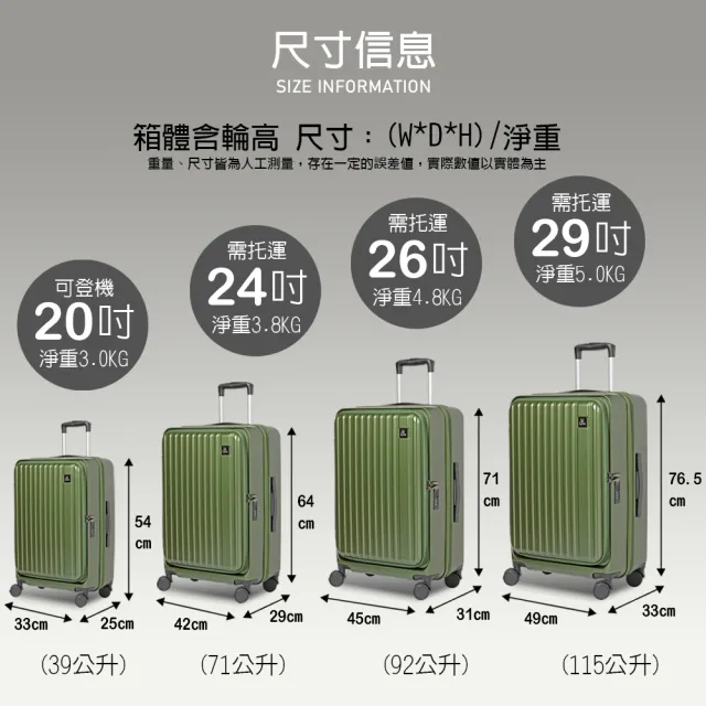 【LYNX】美國山貓20吋第一代前開登機箱(防爆拉鏈、TSA海關鎖、飛機輪、可加大)