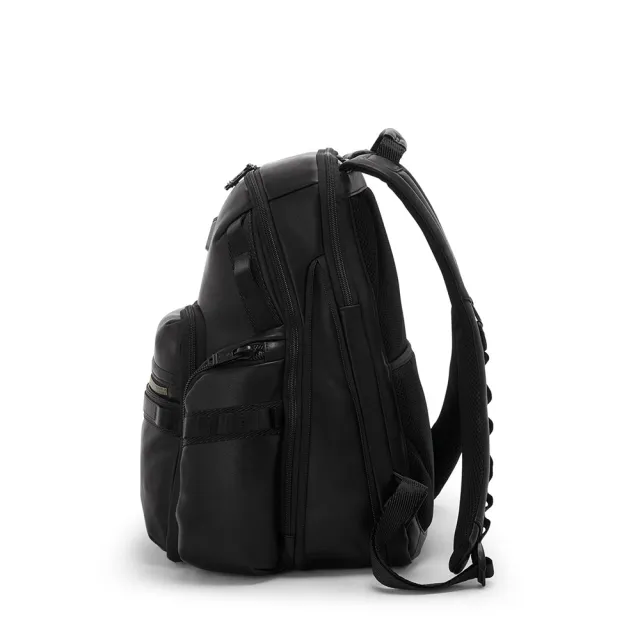 【TUMI】Alpha Bravo Navigation 皮革質感後背包 - 黑色(TUMI 官方旗艦店)