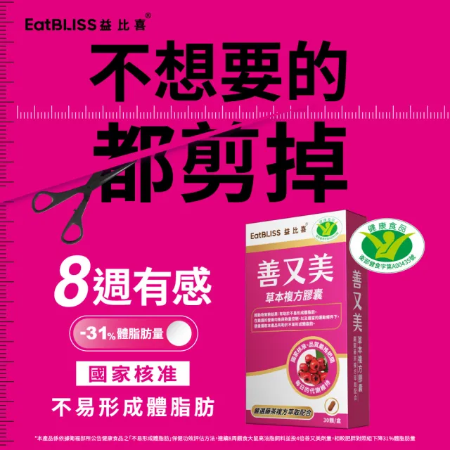 【EatBLISS 益比喜】雙強代謝體驗組 健字號善又美+善又穩苦瓜胜肽(不易形成體脂肪.超級苦瓜.定序19肽)
