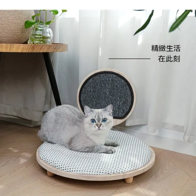 【MOOG 沐格】實木貓床 小戶型省空間 貓窩床邊床 四季通用 可拆洗 夏季透氣 小型犬寵物床