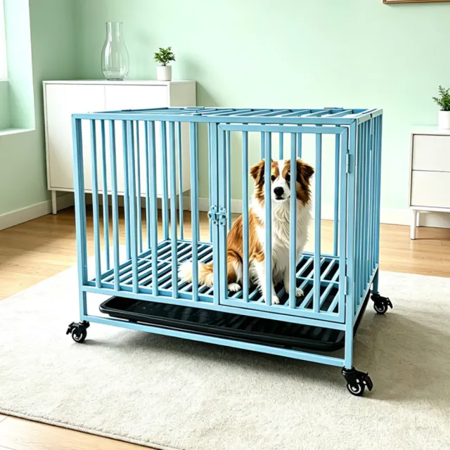 【TSUKUMI 津久見】摺疊狗籠 78*52*66cm（適用於小型犬）帶輪可移動狗籠子 室外室內寵物籠 全方管加粗