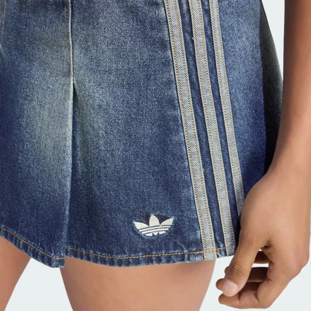【adidas 愛迪達】STREET 短裙 KX3049 女款ORIGINALS復古街頭牛仔百褶短裙