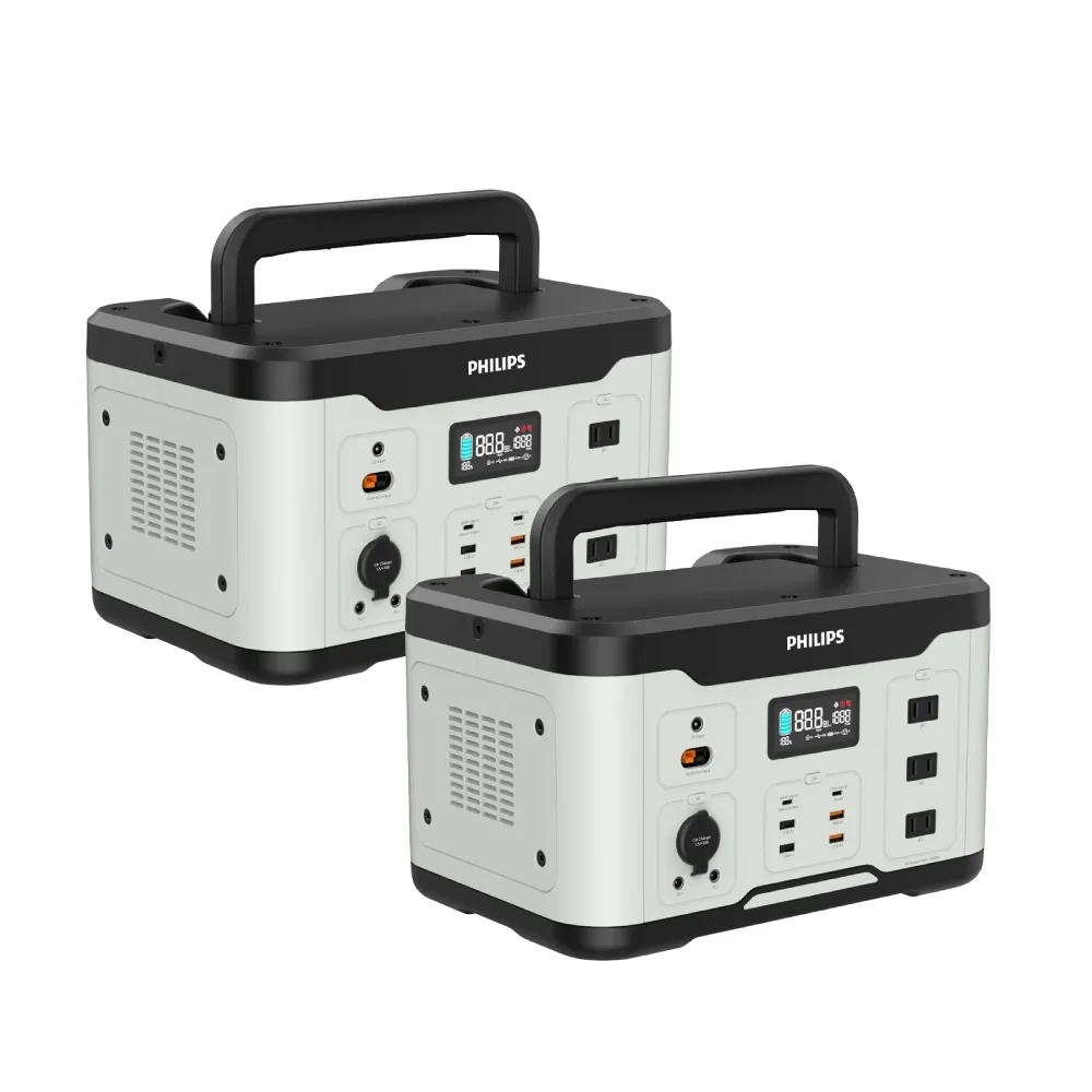 【Philips 飛利浦】2入組 1000W 攜帶式儲能行動電源 DLP8092C(露營/戶外行動電源/UPS不斷電)