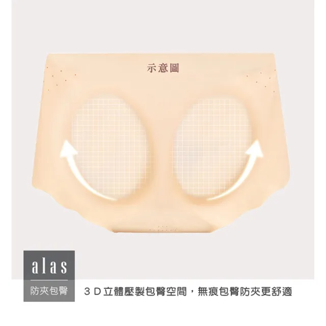 【alas】6件組 無痕女內褲 升級裸感防夾臀 冰絲低腰三角女性內褲 M-XL (隨機色)
