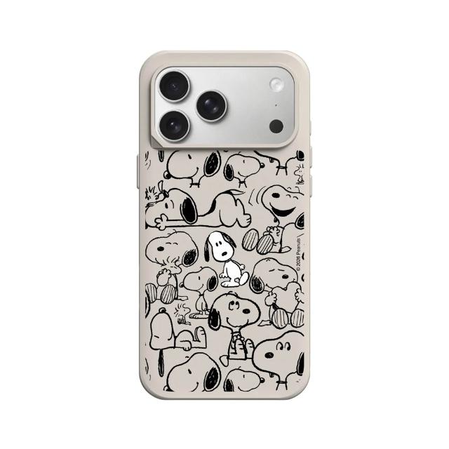 【RHINOSHIELD 犀牛盾】iPhone 15/16/17系列SolidX強化吸震緩衝防摔手機殼/找我嗎？(Snoopy 史努比)-貝殼灰
