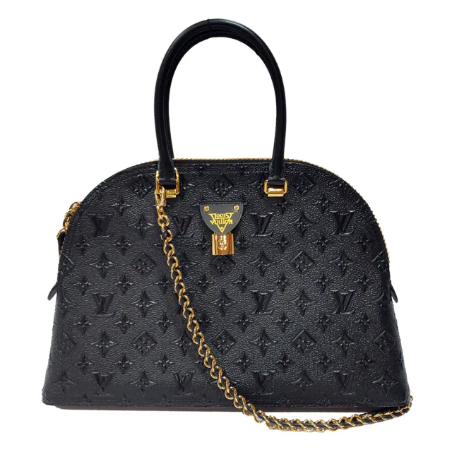 【Louis Vuitton 路易威登】M44962 經典MOON ALMA牛皮壓紋單肩/手提包(全新展示品-黑色)