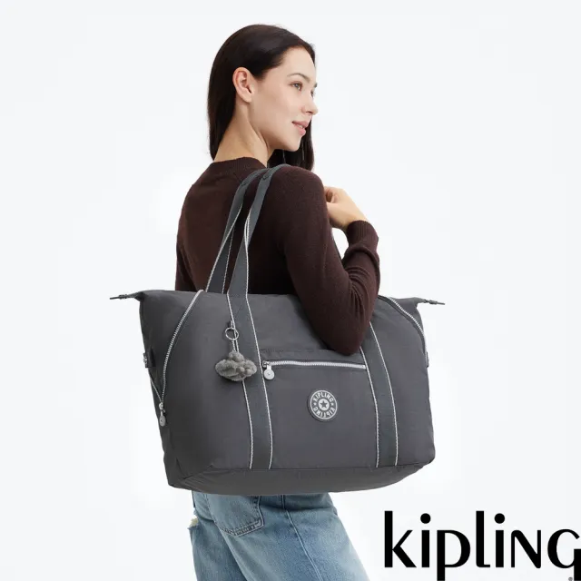 【KIPLING】月光灰拉桿旅行袋-ART M 女包