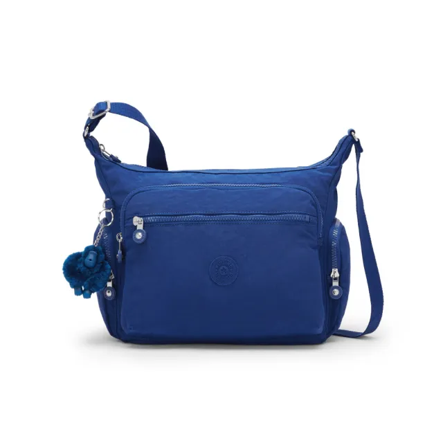 【KIPLING】『牛角包』（網路獨家款）熾藍色多袋實用側背包-GABBIE 女包