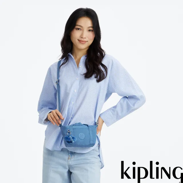 【KIPLING】（網路獨家款）復古藍迷你側肩隨身包-ART COMPACT 女包
