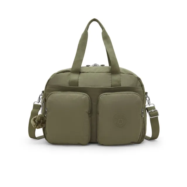 【KIPLING】鼠尾草綠多袋收納手提斜背兩用包-DEFEA XL 女包