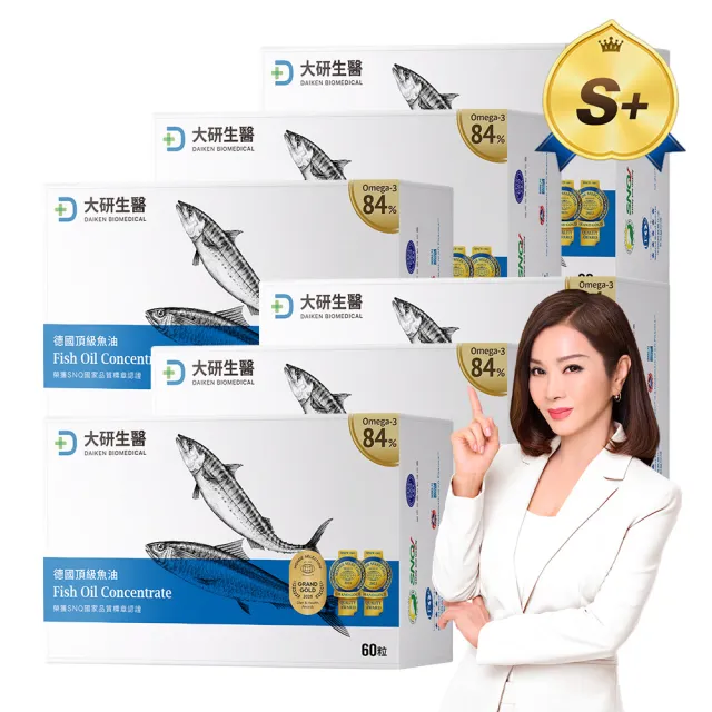 【大研生醫】德國頂級魚油(60粒/盒)X6入.PTP片包裝.陳美鳳代言