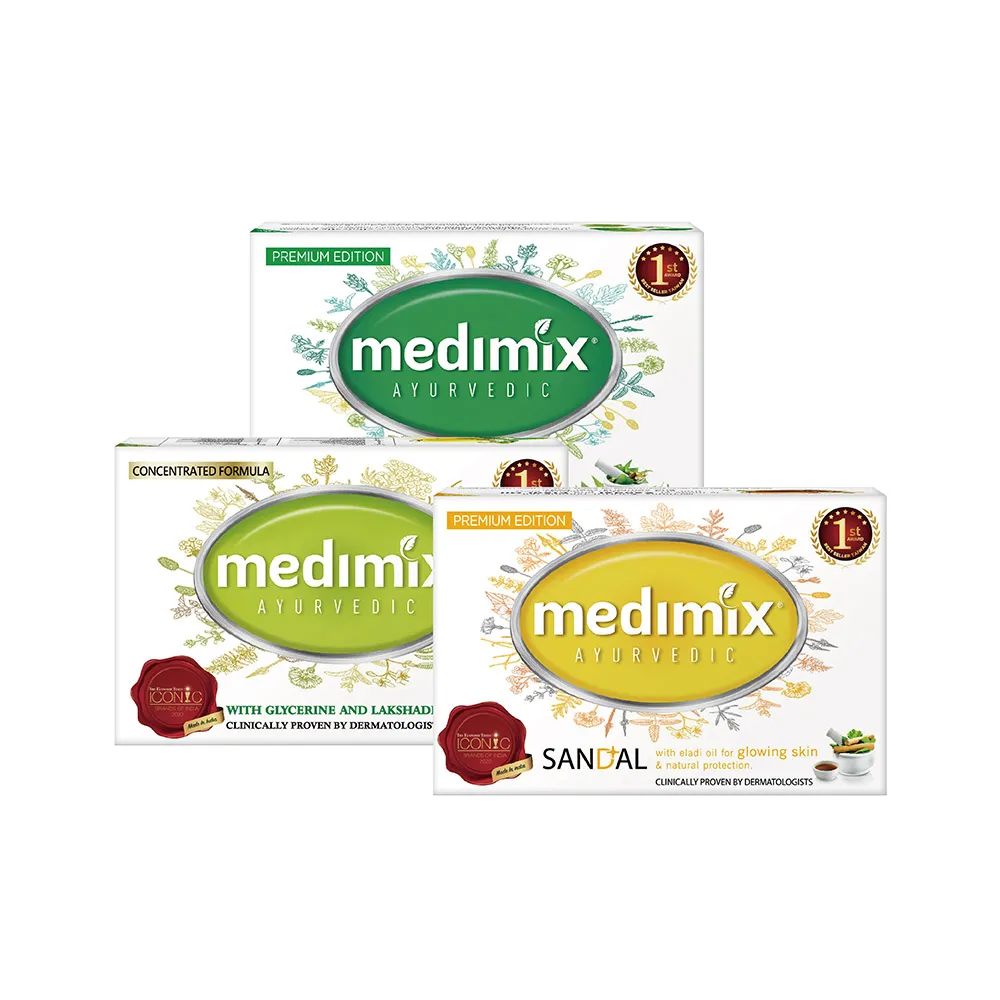 超市【Medimix原廠七星版】體驗愛上組3入-度高滲透精粹草本精油美肌皂125g(3款任選-全肌膚適用)