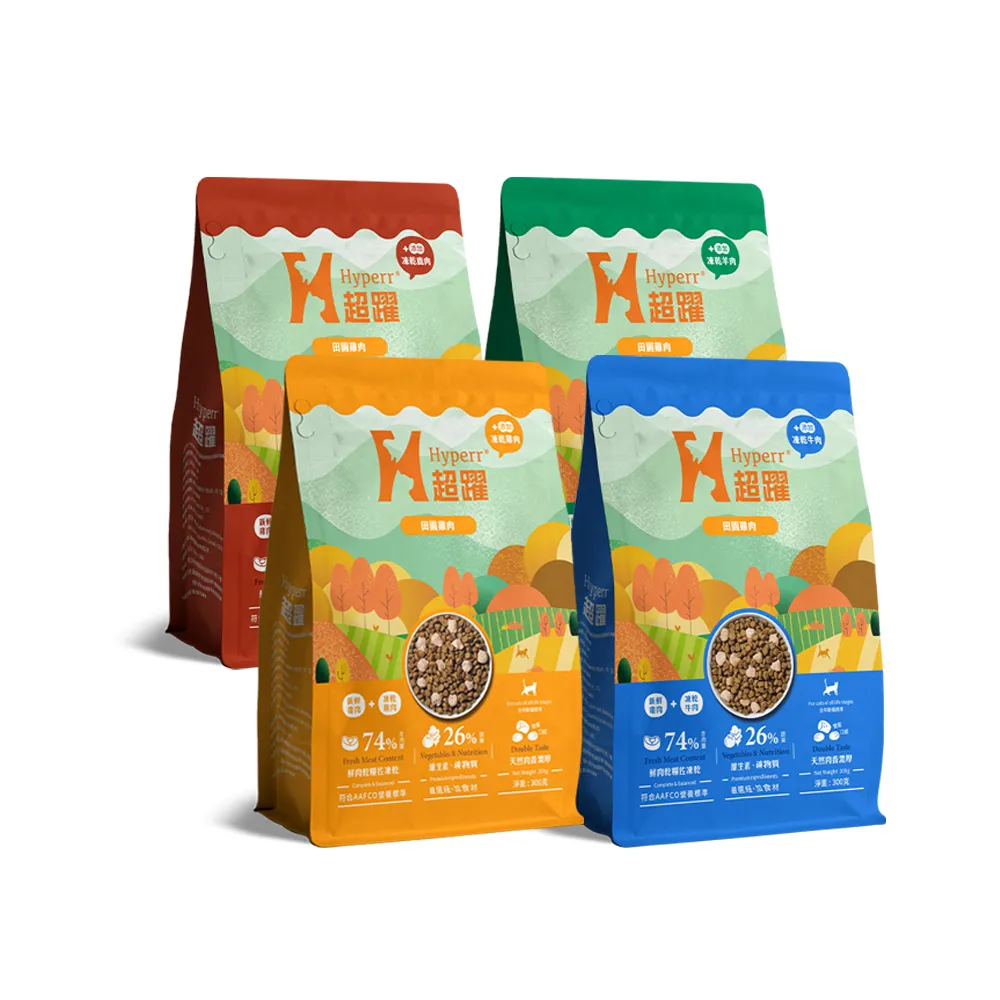 【Hyperr 超躍】貓咪無穀飼料+凍乾 300g 任選(貓飼料 貓糧 高肉量 添加魚油 雞肉 牛肉 羊肉 鹿肉)
