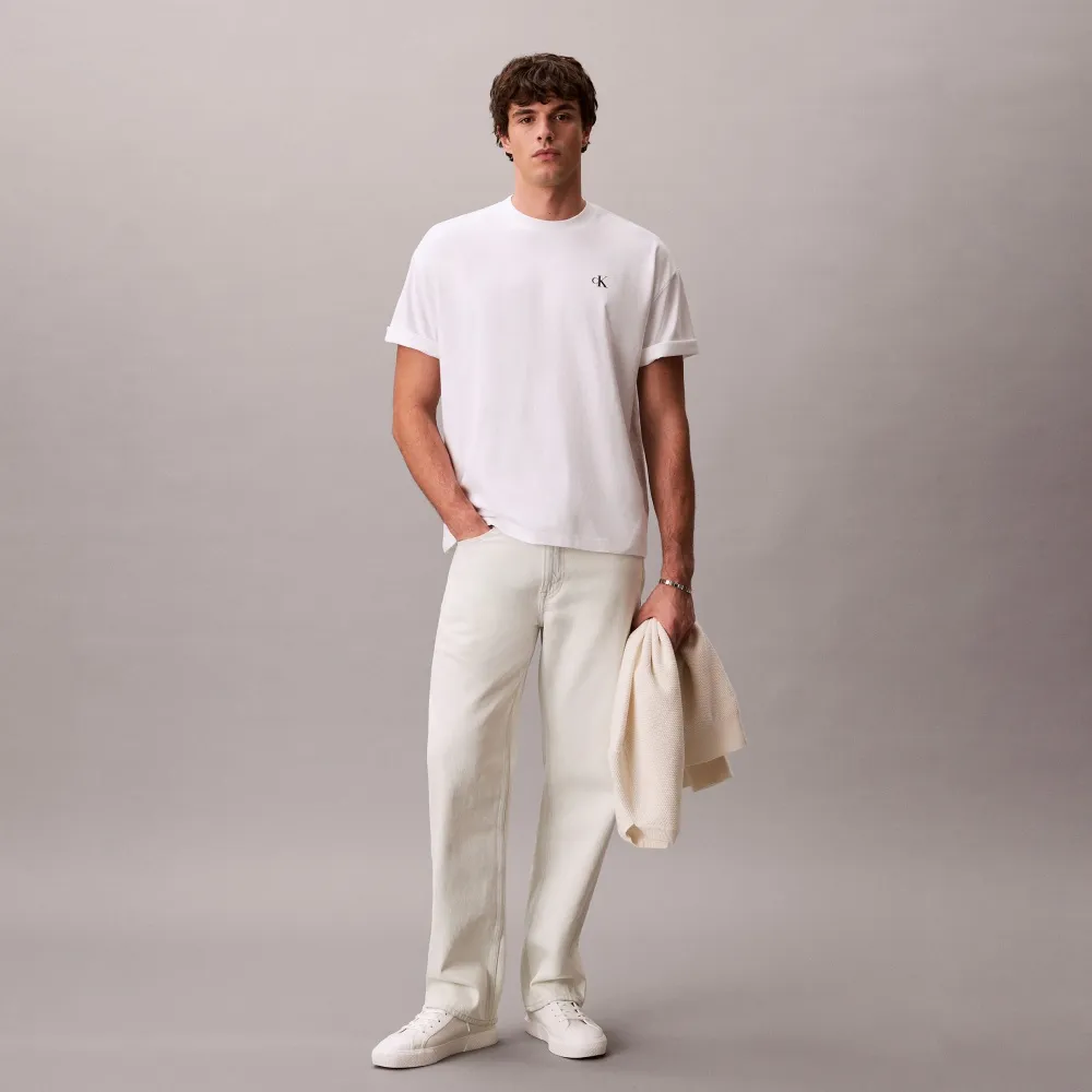 【CALVIN KLEIN】官方旗艦館CK 超寬版重磅 T 恤_白色