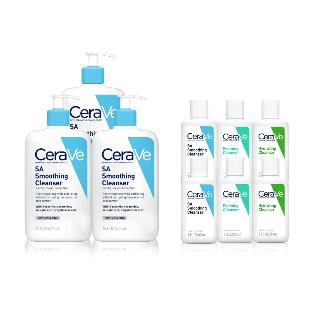 【CeraVe 適樂膚】家庭囤貨組★水楊酸煥膚淨嫩潔膚露 473ml*3 年度限定組_A(改善乾燥粗糙顆粒)