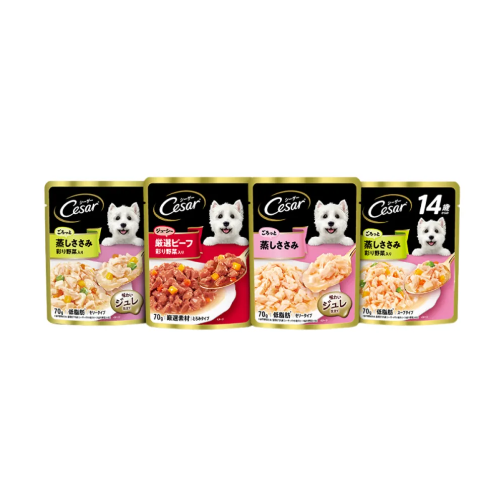 【Cesar 西莎】蒸鮮包 70g*16入 寵物/狗罐頭/狗食/餐包