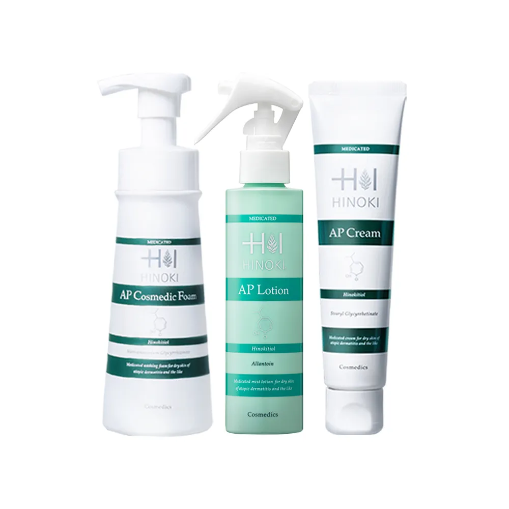 【HINOKI COSMEDICS 肌粧品】HINOKI肌粧品 檜木醇全能基礎保養3入組(保濕/修護/潤澤/全身適用/敏感肌適用)