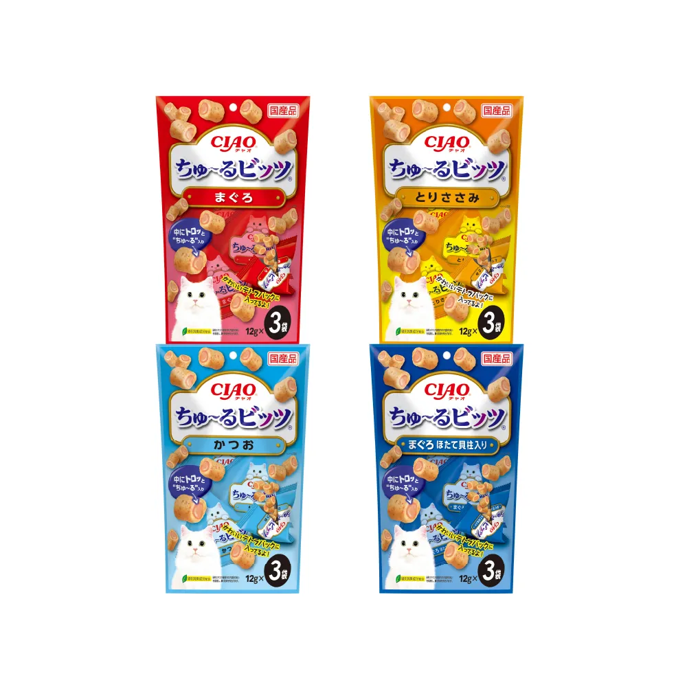 【CIAO】啾嚕比-肉泥夾心餅-12入(貓零食/貓肉泥/捲心塊)